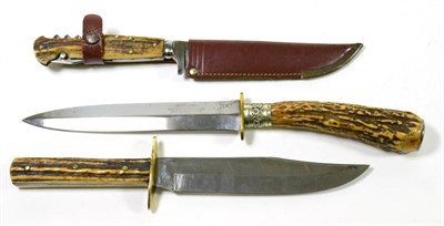 Lot 349 - A 19th Century Bowie Type Knife, the 17cm spear point steel blade stamped SOUTHERN &...