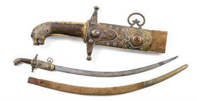 Lot 382 - An 18th Century Indo-Persian Shamshir, with 80cm single edge curved steel blade, the Turkish...