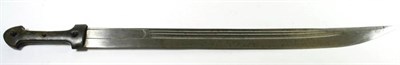 Lot 400 - A Mid 19th Century Indo Persian Quadara, the 57cm single edge steel blade with three narrow fullers