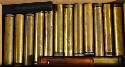 Lot 423 - A Collection of Thirteen S.M.L.E. and No.4 Enfield Rifle Brass Oil Bottles, various makers,...