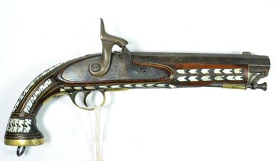 Lot 462 - An East India Company Percussion Service Pistol, with 19.5cm octagonal steel barrel, the lock plate