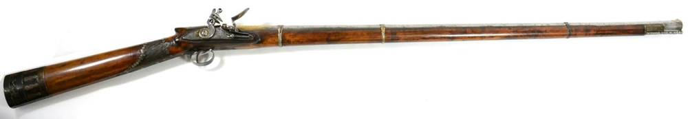 Lot 474 - A 19th Century Caucasian Flintlock Musket, the 95cm sighted octagonal damascus barrel with...