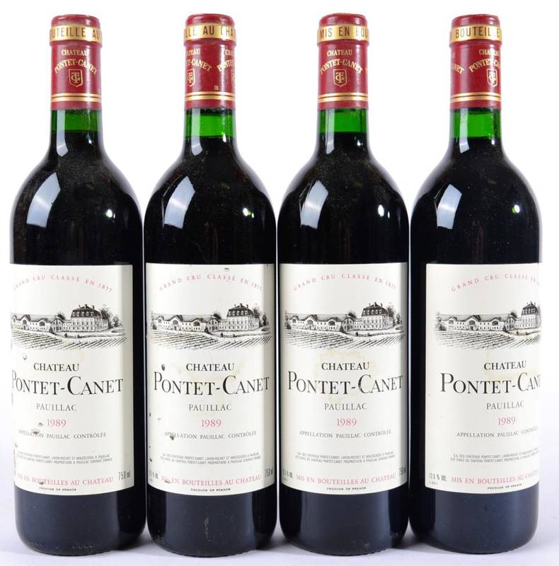 Lot 2018 - Chateau Pontet Canet 1989 Pauillac 4 bottles