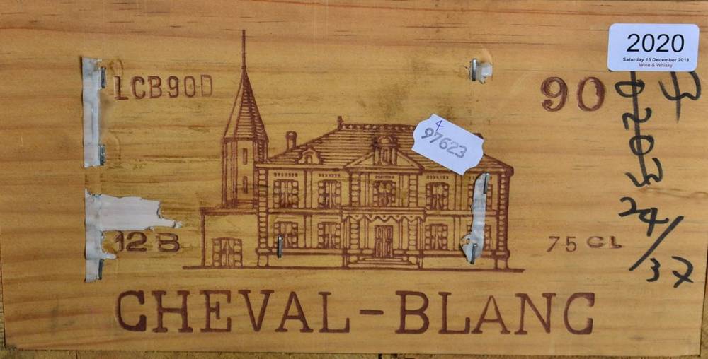 Lot 2020 - Chateau Cheval Blanc 1990 Saint Emilion 12 bottles owc 100/100 Robert Parker December 2003