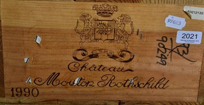 Lot 2021 - Chateau Mouton Rothschild 1990 Pauillac 12 bottles owc