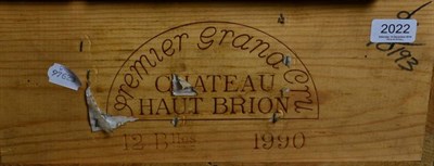 Lot 2022 - Chateau Haut Brion 1990 12 bottles Pessac-Leognan owc 98/100 Robert Parker June 2009