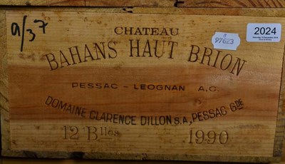 Lot 2024 - Chateau Bahans Haut Brion 1990 Pessac-Leognan 12 bottles owc