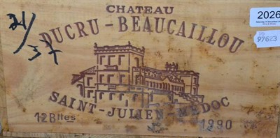 Lot 2026 - Chateau Ducru Beaucaillou 1990 Saint-Julien 12 bottles owcWC