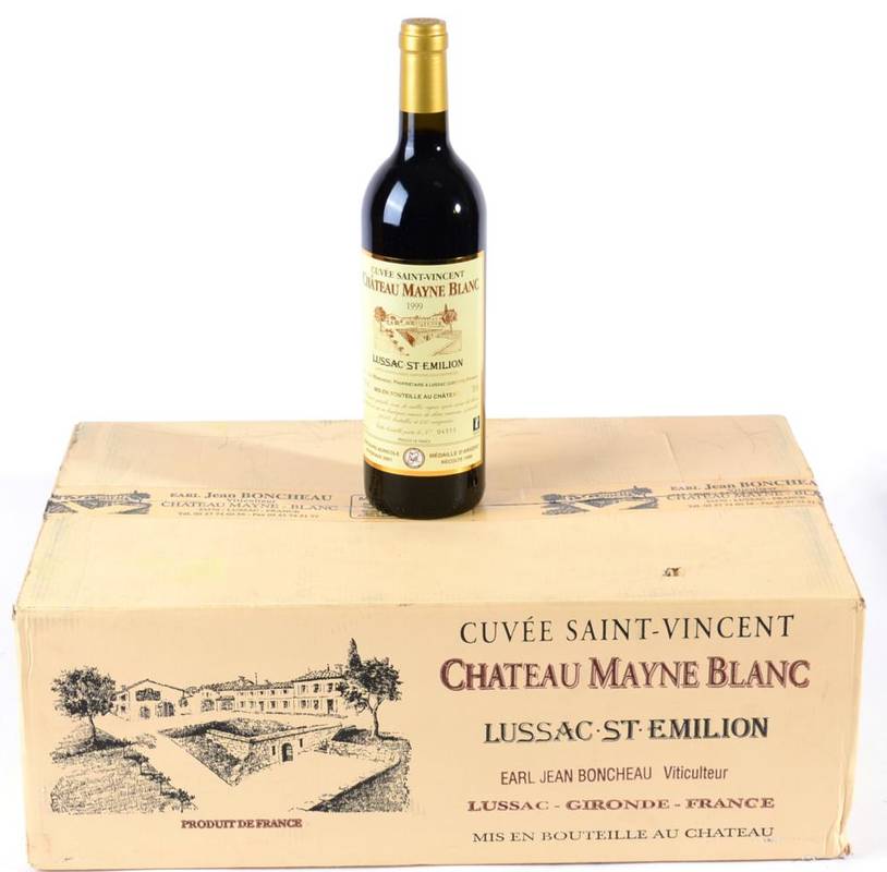 Lot 2056 - Chateau Mayne Blanc 1999 Lussac-Saint Emilion 12 bottles owc