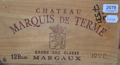 Lot 2078 - Chateau Marquis de Termé 1990 Margaux 12 bottles.