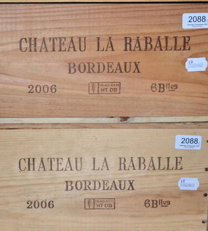 Lot 2088 - Chateau La Raballe 2006 2x6 bottles owcs (12 bottles in total)