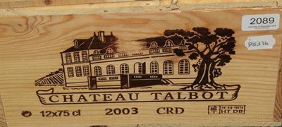 Lot 2089 - Chateau Talbot 2003 Saint Julien 12 bottles owc 90/100 Robert Parker August 2014