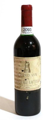 Lot 2093 - Chateau Latour 1971 Pauillac 1 bottle bn/vts