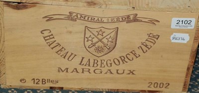 Lot 2102 - Chateau Labergorce Zédé 2002 Margaux 12 bottles owc