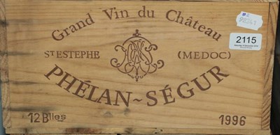Lot 2115 - Chateau Phelan Segur 1996 Saint Estephe 12 bottles owc