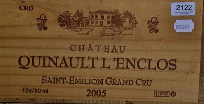 Lot 2122 - Chateau Quinault L'Enclos 2005 Saint Emilion Grand Cru 12 bottles owc