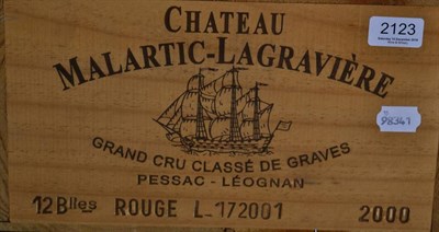 Lot 2123 - Chateau Malartic Lagraviere 2000 Pessac-Leognan 12 bottles owc 90/100 Robert Parker