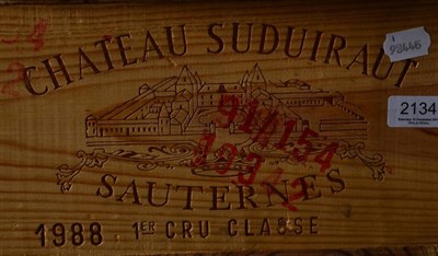 Lot 2134 - Chateau Suduiraut 1988 Sauternes 12 bottles owc Cellared by the Wine Society