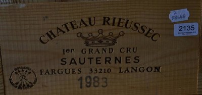 Lot 2135 - Chateau Rieussec 1988 Sauternes 12 bottles owc Cellared by the Wine Society 95/100 Robert Parker