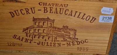 Lot 2138 - Chateau Ducru Beaucaillou 1985 Saint Julien 12 bottles owc Cellared by the Wine Society 92/100...