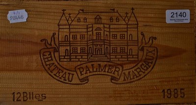 Lot 2140 - Chateau Palmer 1985 Margaux 12 bottles owc Cellared by the Wine Society 91/100 Wine Society