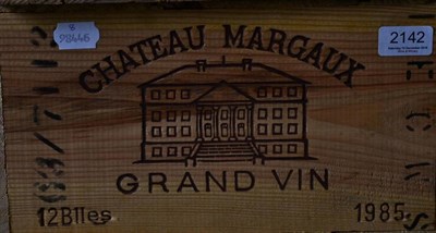 Lot 2142 - Chateau Margaux 1985 Margaux 12 bottles owc Cellared by the Wine Society 95/100 Robert Parker