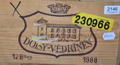 Lot 2146 - Chateau Doisy Vedrines 1988 Sauternes 12 bottles owc
