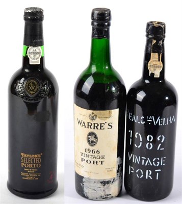 Lot 2246 - Warres Vintage Port 1966 1 bottle, Real Companhia Velha Vintage Port 1982 1 bottle, Taylors...