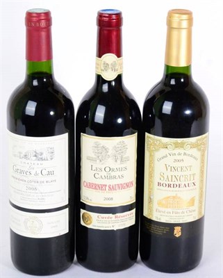 Lot 2276 - 24 bottles of wine to include Les Ormes de Cambras 2008 4 bottles, Chateau Laccanaud 2008 3 bottles