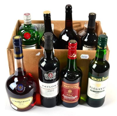 Lot 2292 - Christmas Cheer, assorted bottles and a Baileys cocktail shaker (8 bottles in total)