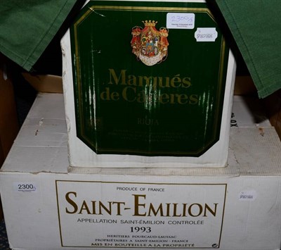 Lot 2300 - Marqués de Cáceries 2002 White Rioja, 6 bottles, Saint Emilion Heriteurs 1993, 7 bottles, Chateau