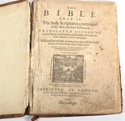 Lot 3 - Breeches Bible The Bible, that is The holy Scriptures conteined in the Olde and Newe Testament. OT