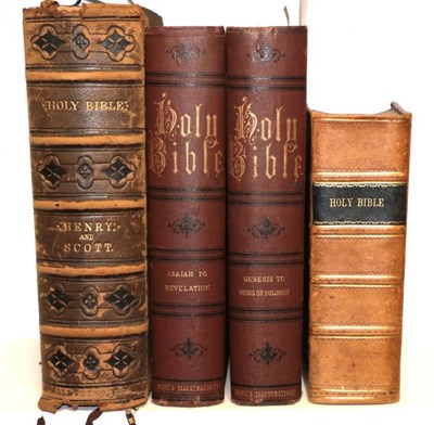 Lot 12 - Three 19th Century Bibles Oxford: Printed at the Clarendon Press by Samuel Collingwood and Co.,...
