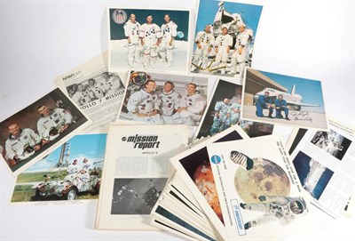 Lot 31 - Signed official Nasa publicity photographs for Apollos VII, VIII, XII, XVI and XVII, and a...