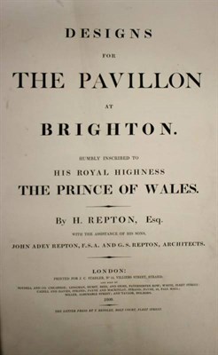 Lot 82 - Repton (Humphry) Designs for the Pavillon at Brighton, Printed for J.C. Stadler, No. 15,...