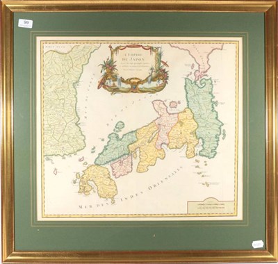 Lot 99 - Robert de Vaugondy (Gilles) L'Empire du Japon, [later than 1750], glazed and framed,...