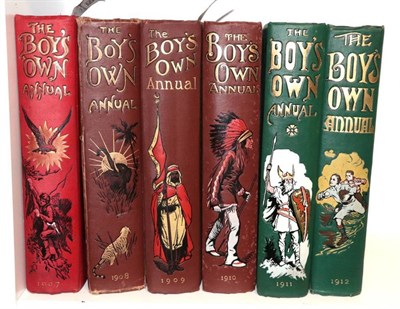 Lot 159 - Boy's Own Annuals  Boy's Own Paper Office, 1907-1912. 4to (6 vols). Org. publisher's decorative...