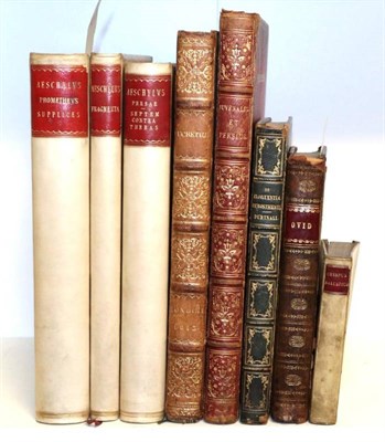 Lot 175 - Classics 8 leather-bound 19th-Century editions of Greek and Roman authors including Durtnall's...