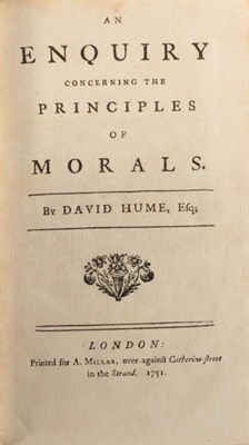 Lot 190 - Hume, David An Enquiry Concerning the Principles of Morals. Printed for A. Millar, over-against...