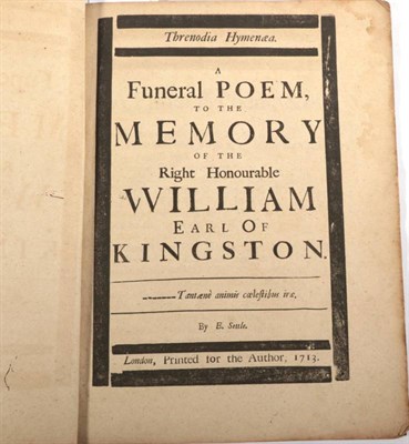 Lot 196 - Settle, Elkanah Threnodia hymenæa. A Funeral Poem to the Memory of the Right Honourable...