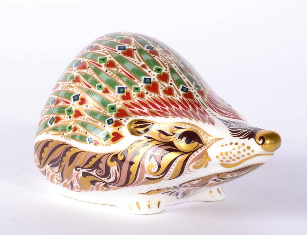Lot 15 - A Royal Crown Derby paperweight, Ashbourne Hedgehog, limited edition number 297/500, with...
