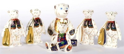 Lot 26 - Royal Crown Derby Imari teddy bear paperweights, Number Bear, Born To Shop, Born To Shop...