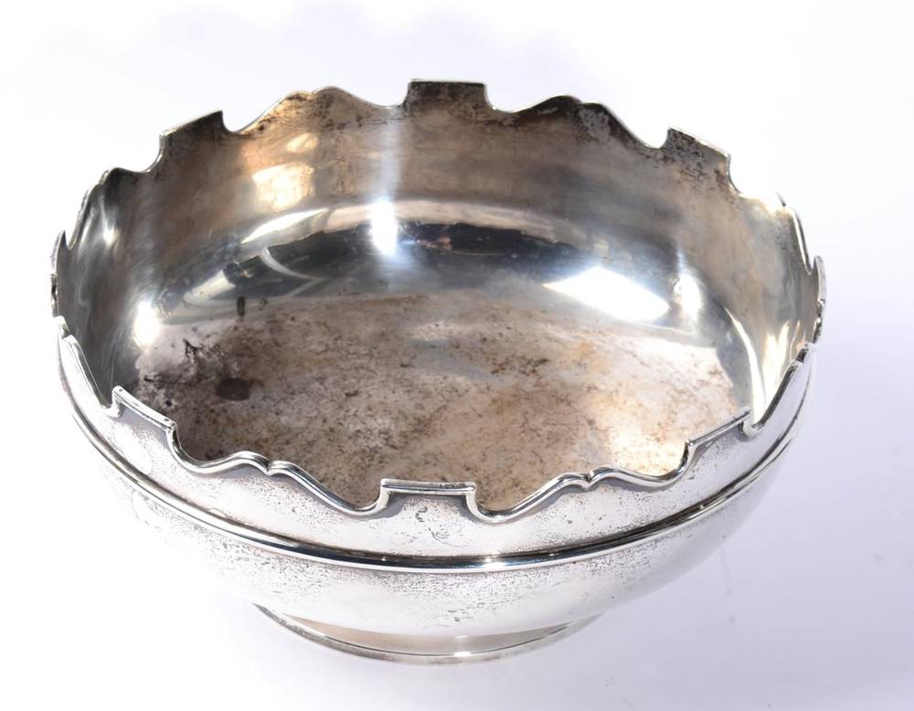 Lot 48 - A silver pedestal bowl, makers initials H.W