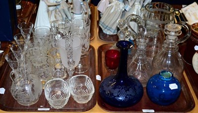 Lot 56 - Two trays of assorted glass, mainly 19th/20th century; and a tray of assorted glass, including...