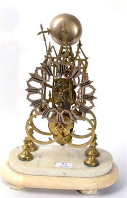 Lot 73 - A single fusee skeleton mantel timepiece with passing strike