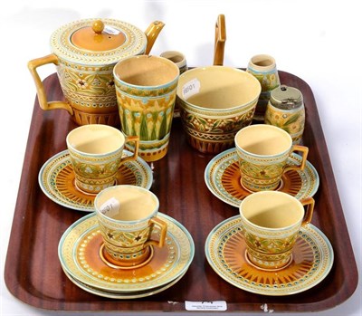 Lot 74 - Linthorpe pottery teawares