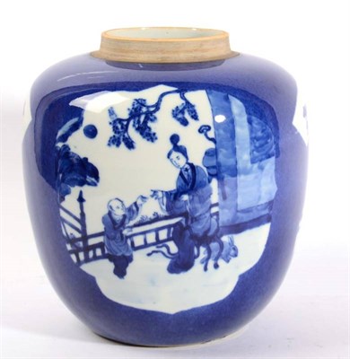 Lot 82 - Kangxi style ginger jar/lamp and shade