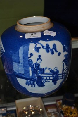 Lot 82 - Kangxi style ginger jar/lamp and shade