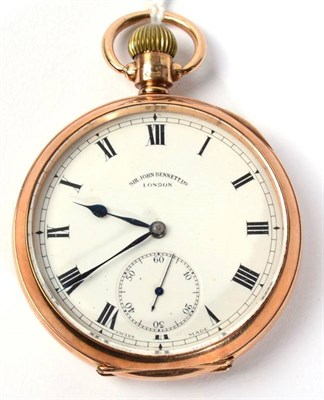 Lot 102 - A 9 carat gold cased open faced pocket watch
