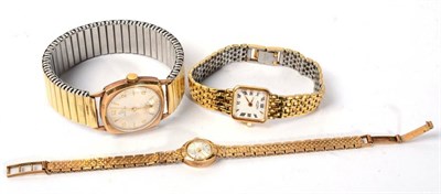 Lot 109 - A lady's 9 carat gold wristwatch signed Regency; a 9 carat gold gents wristwatch signed Record; and
